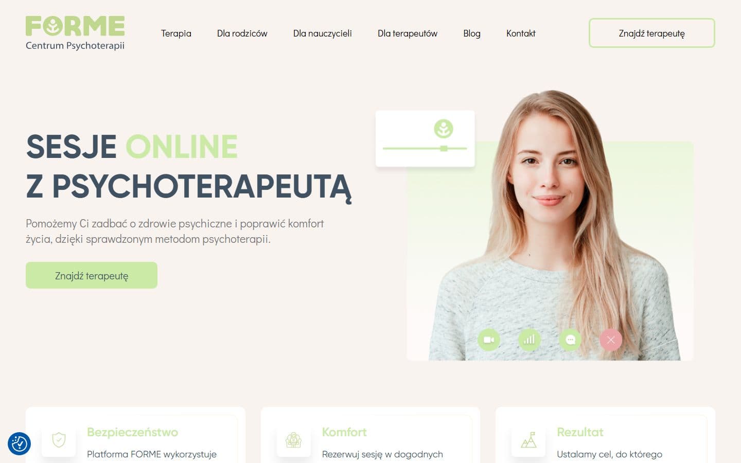 Current public site visual for Centrum ForMe · editorial platform