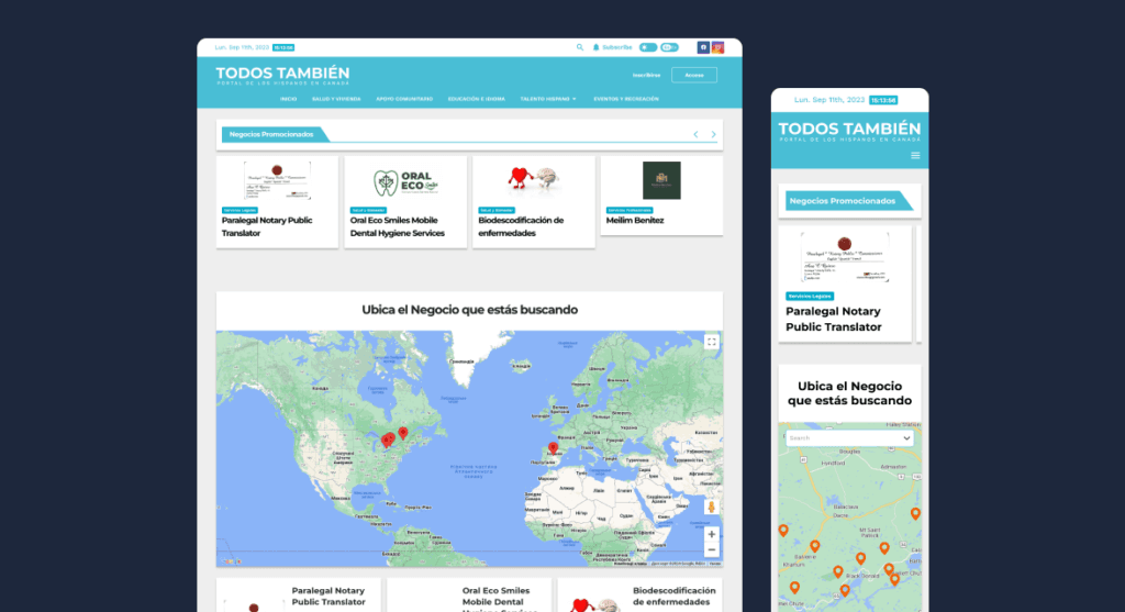 Todos También business directory and interactive map