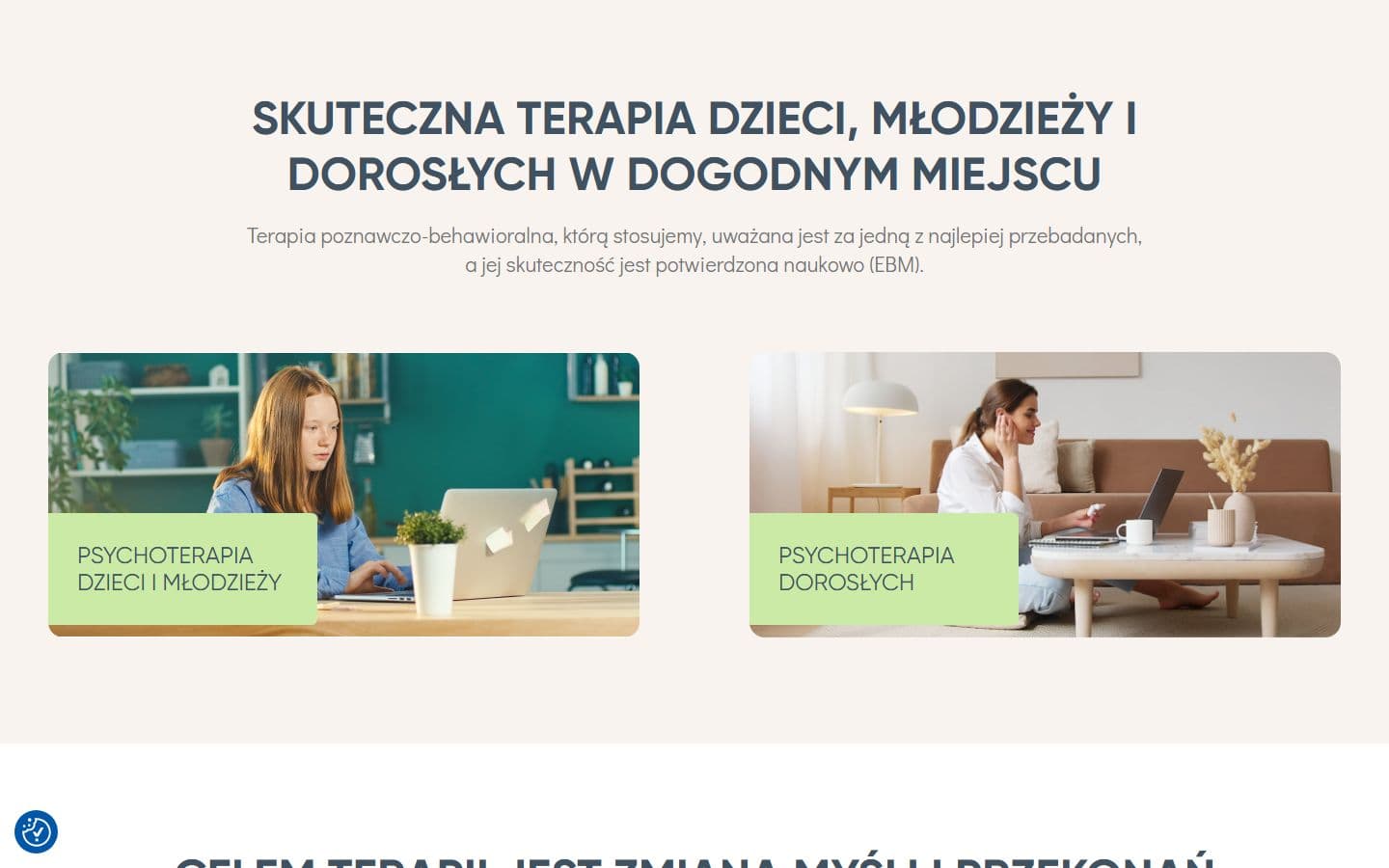 Current Centrum ForMe website showing therapy options